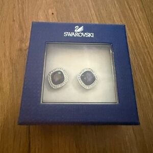 swarovski Women’s Deep Blue Crystal Earrings Studs New